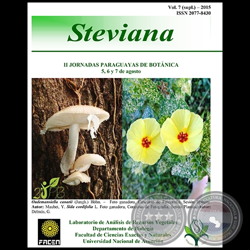 REVISTA STEVIANA - VOLUMEN 7 Suplemento - AÑO 2015 - Publicación del Herbario FACEN